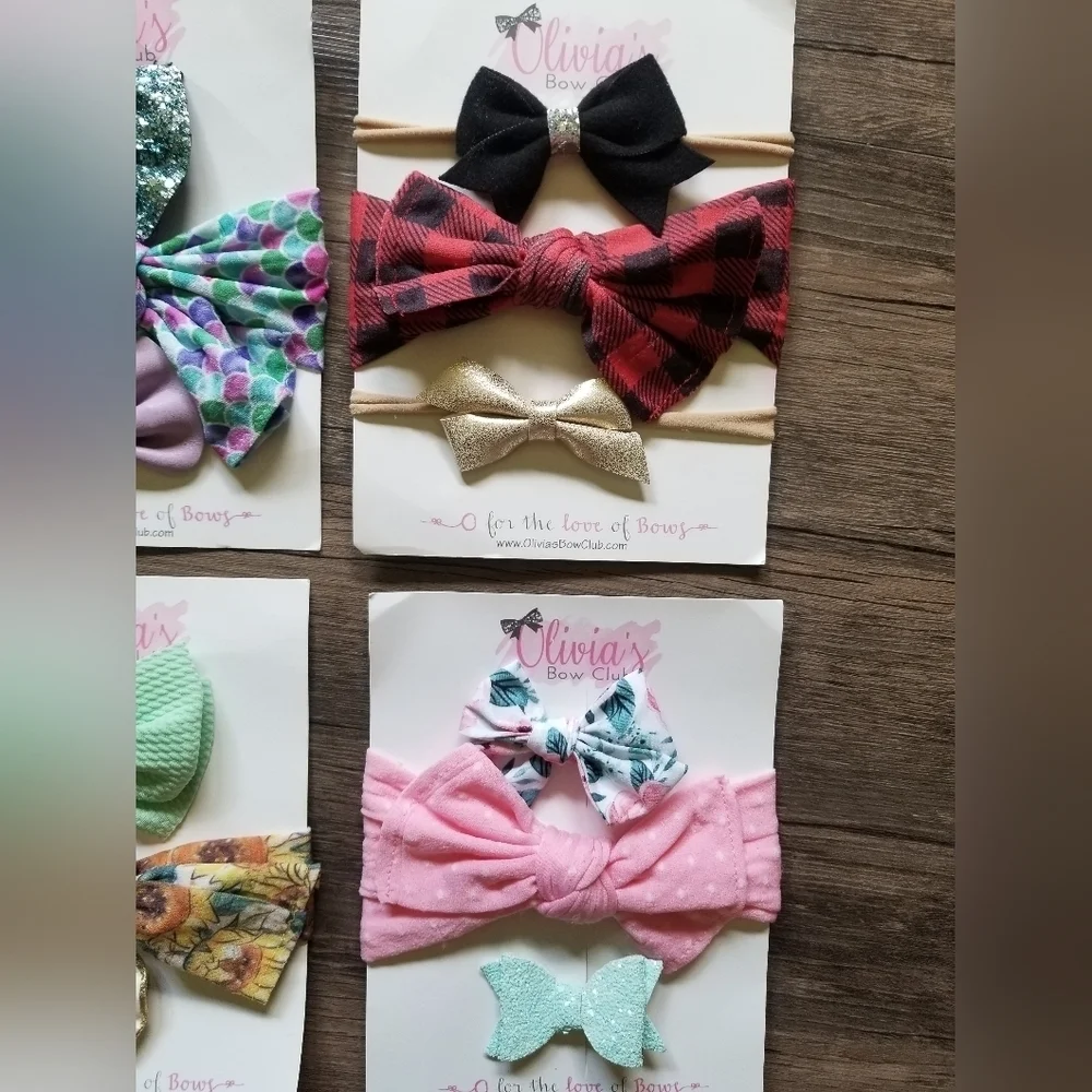 Olivia's Bow Club Boutique Hair Bows and Clip Bundle